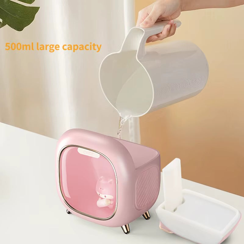 500ML Large Capacity Humidifier USB Rechargeable Battery Air Ultrasonic Humidifying Portable Doll Cute Bedroom